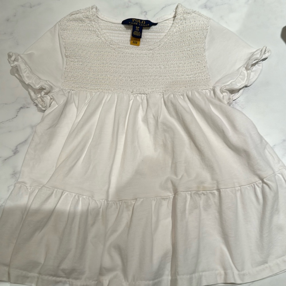 Polo Ralph Lauren girls smocked white top sz. S/P (7)